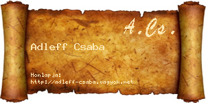 Adleff Csaba névjegykártya